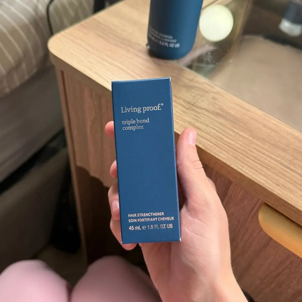 Living Proof clarifying detox, shampoo, and triple bond complex